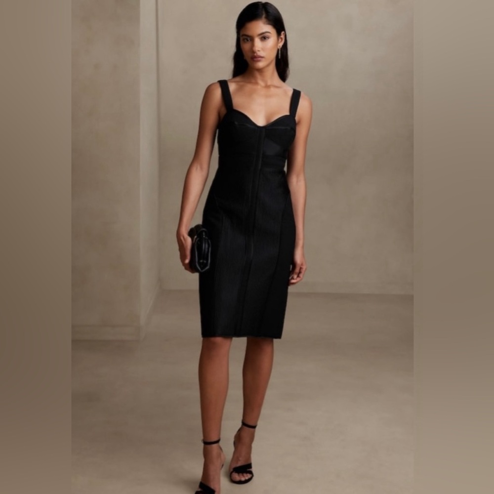 Banana Republic Sleek Black Midi Dress
